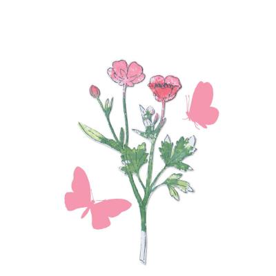 Sizzix by 49 and Market Stamp and Die Set - Painted Pencil Botanical